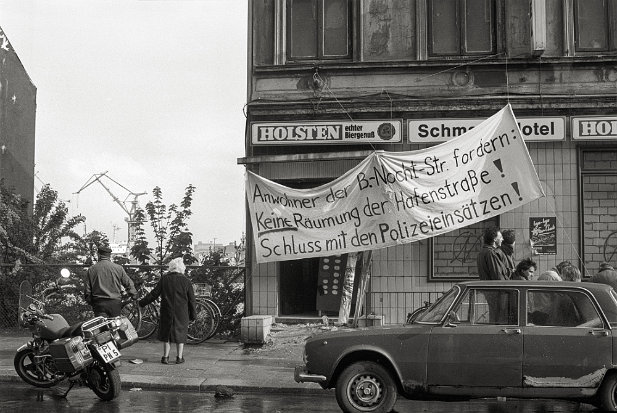 1987 Bernhard-Nocht-Strasse Anwohner der B.-Nocht-Str. fordern: Keine Räumung der Hafenstrasse! Schluss mit den Polizeieinsätzen!